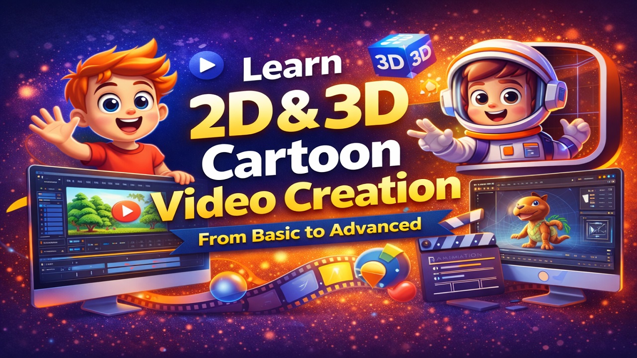 Learn 2D & 3D Cartoon Video Creation – From Basic to Advanced
